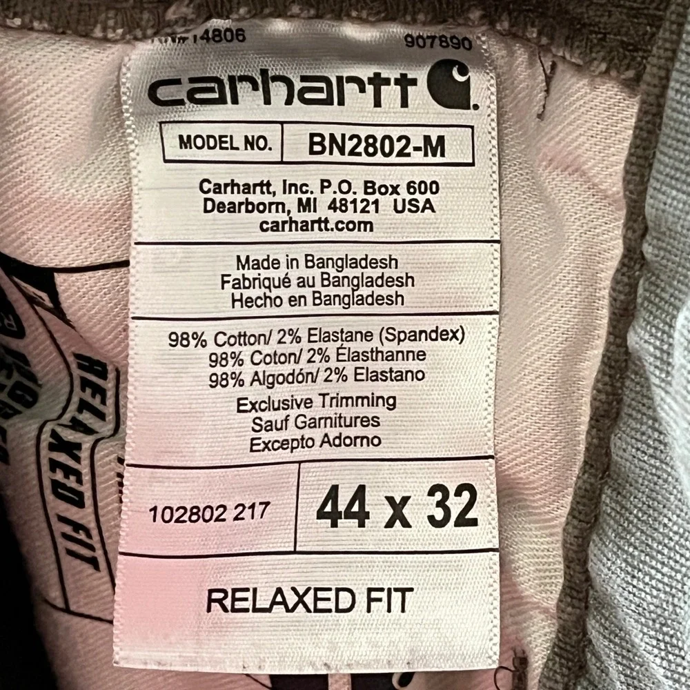 Carhartt Double Front Work Pant Mens 44x32 Green Rugged Flex Relaxed Fit 102802